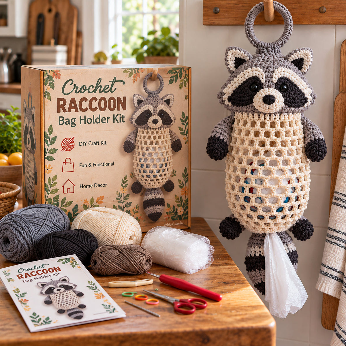 ๐ฅ 50% OFF |๐งต Crochet Animal Bag Holder DIY Kit โ Cute & Functional Hanging Storage Craft Kit ๐งถ