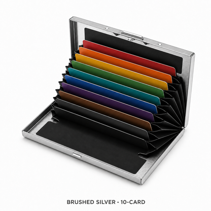 🔥Hoommeuoen™  RFID-Blocking Stainless Steel Card Wallet 🔒 Slim, Secure & Pocket-Ready