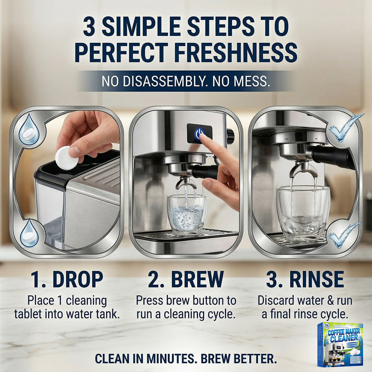 Effortless Coffee Machine Cleaner - Clean Without Taking It Apart⬆️