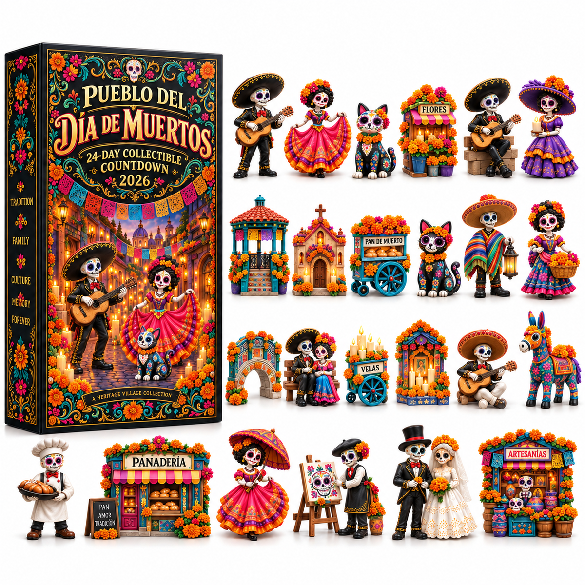 🔥 50% OFF | Day of the Dead Countdown Calendar — 24 Days, 24 Unique Miniatures 🎁