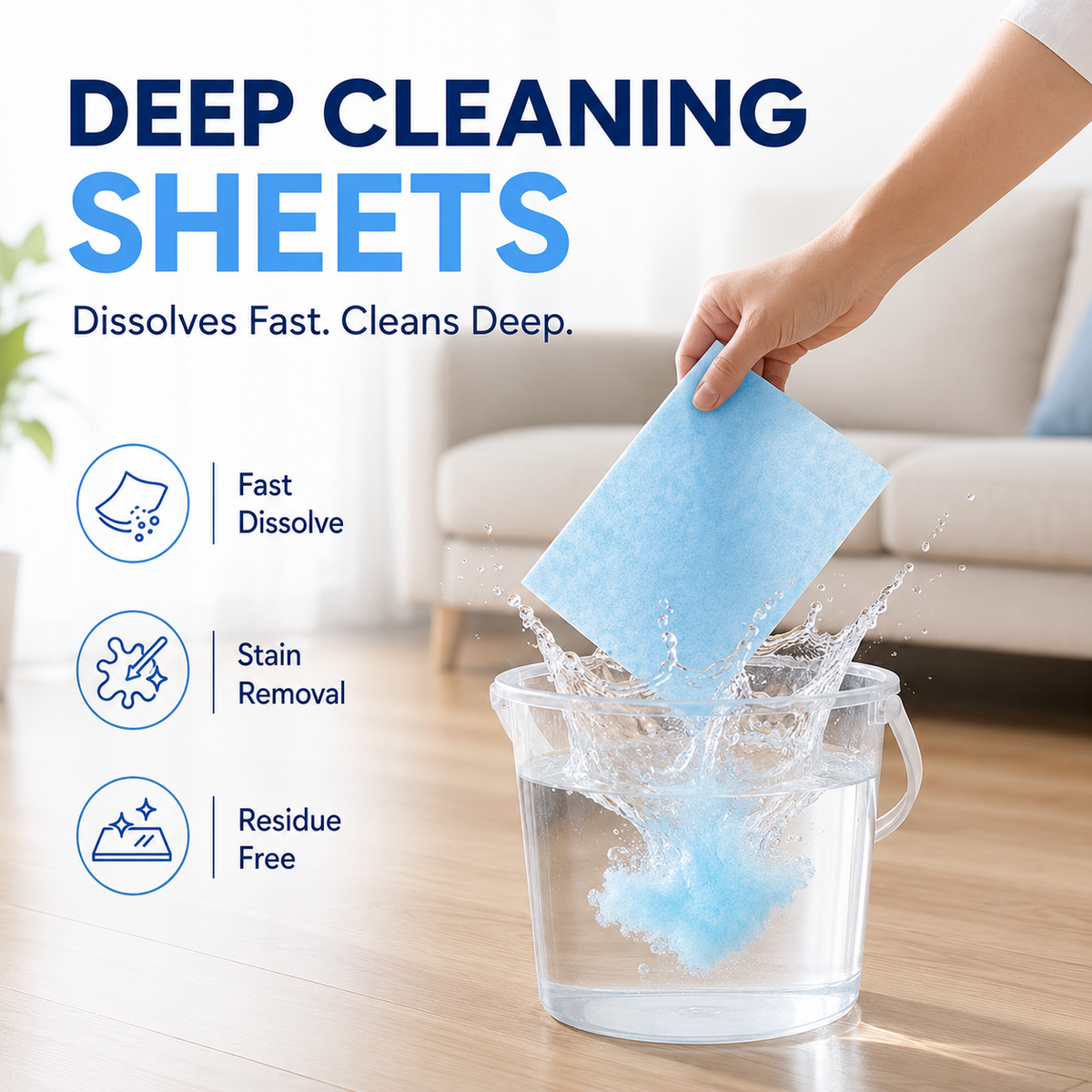 ✨   FloorGlow™ 4-in-1 Cleaning Sheets