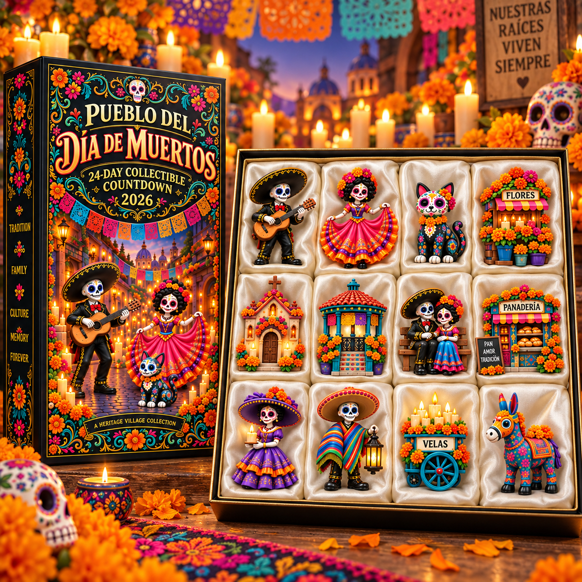 🔥 50% OFF | Day of the Dead Countdown Calendar — 24 Days, 24 Unique Miniatures 🎁