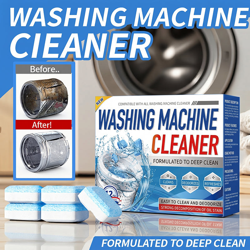 🔥 BUY 2 GET 1 FREEW,ashing Machine Cleaning Tablets-12 Tablets Pack-Deep cleaning, descaling and deodorizing✅