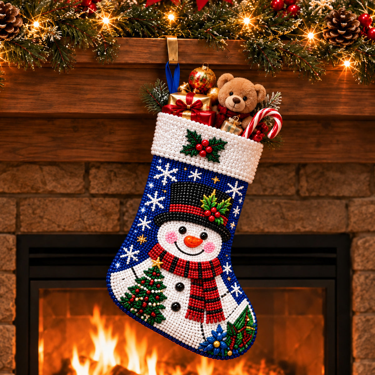 ⏳ Last Day 50% OFF 🎄 DIY Diamond Painting Christmas Stocking Kit
