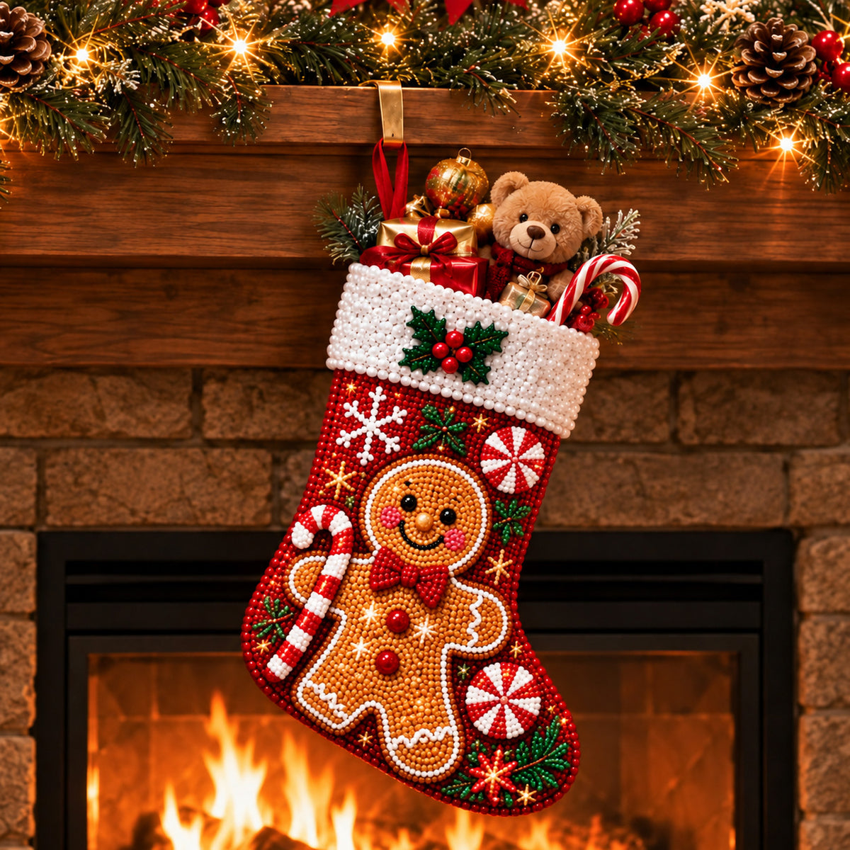 ⏳ Last Day 50% OFF 🎄 DIY Diamond Painting Christmas Stocking Kit