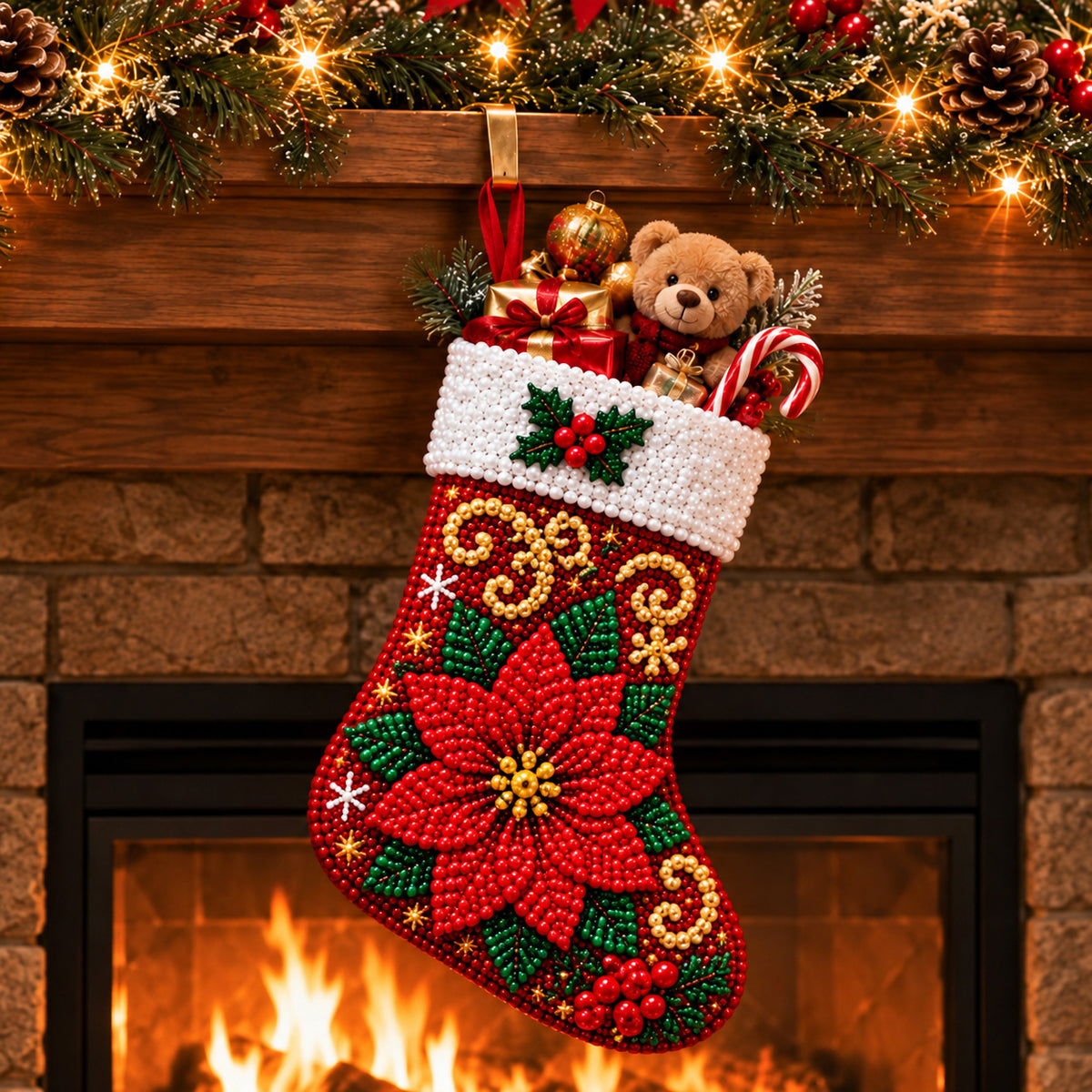 ⏳ Last Day 50% OFF 🎄 DIY Diamond Painting Christmas Stocking Kit