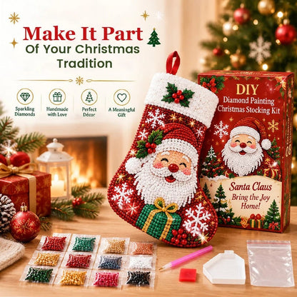 ⏳ Last Day 50% OFF 🎄 DIY Diamond Painting Christmas Stocking Kit