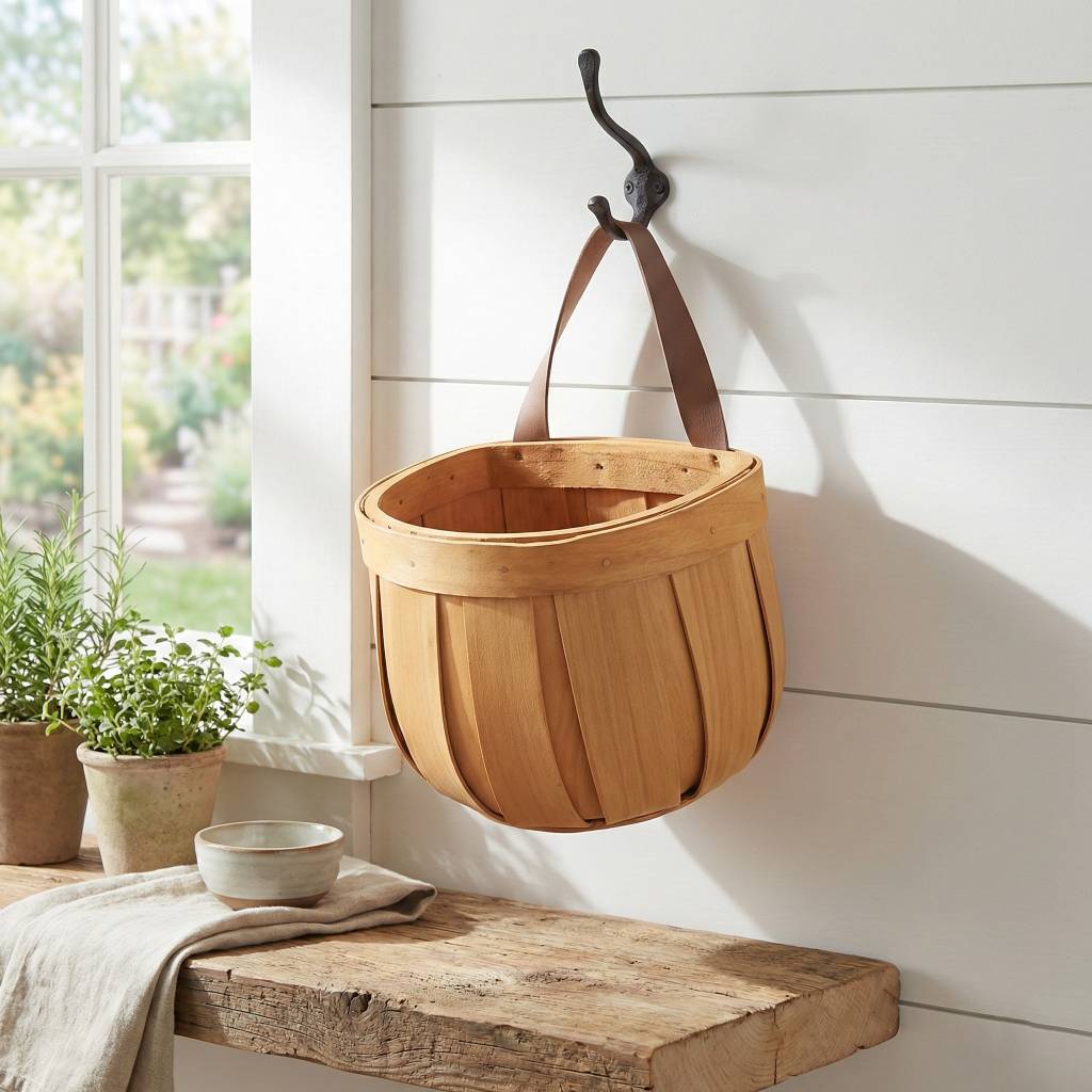 Hand-Woven Pastoral Ginger and Garlic Storage Basket