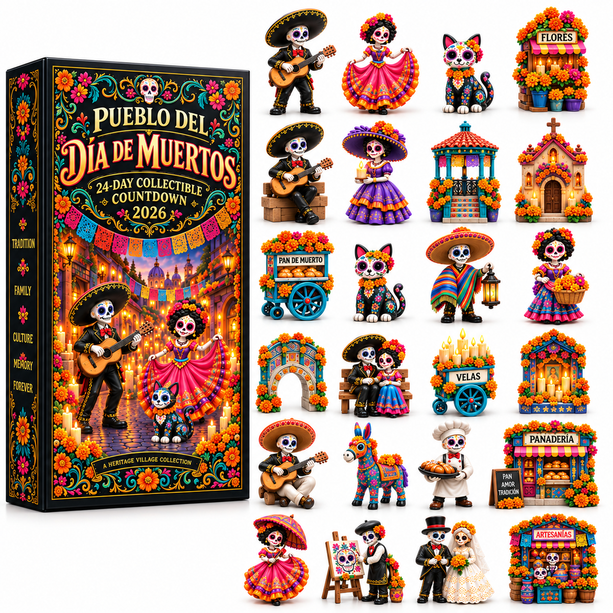 🔥 50% OFF | Day of the Dead Countdown Calendar — 24 Days, 24 Unique Miniatures 🎁