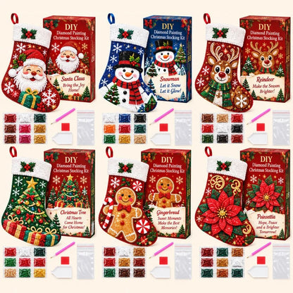 ⏳ Last Day 50% OFF 🎄 DIY Diamond Painting Christmas Stocking Kit
