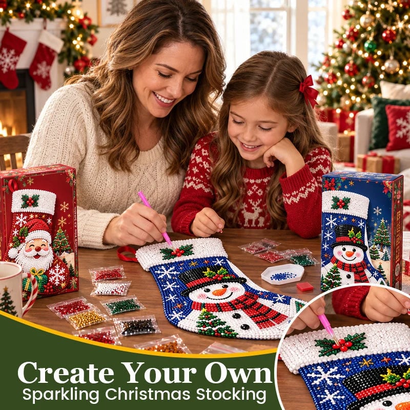⏳ Last Day 50% OFF 🎄 DIY Diamond Painting Christmas Stocking Kit