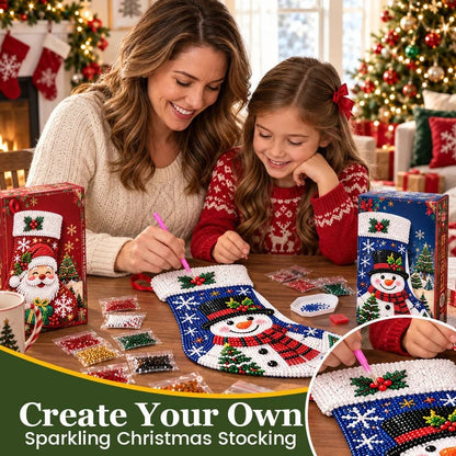 ⏳ Last Day 50% OFF 🎄 DIY Diamond Painting Christmas Stocking Kit