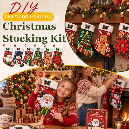 ⏳ Last Day 50% OFF 🎄 DIY Diamond Painting Christmas Stocking Kit