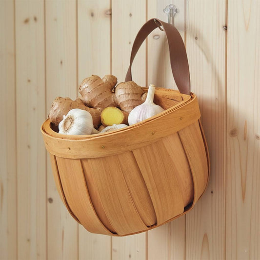 Hand-Woven Pastoral Ginger and Garlic Storage Basket