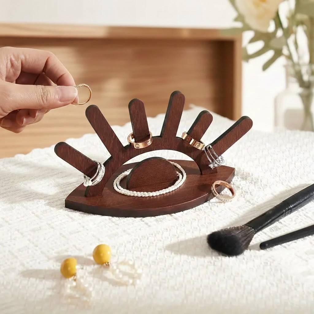 Creative Wooden Jewelry Display Stand